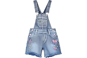 Peacolate 5-10T Little&Big Girls Adjustable Straps Short Overalls Jeans Outfits