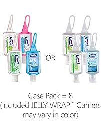 PURELL 3909-09-ECSC Advanced Hand Sanitizer Portable Bottles - 1 oz. Variety Pack Travel Sized Jelly Wrap Bottles (Case of 8)