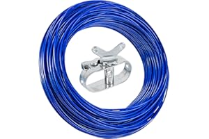 LANPOOL Pool Cover Winch and Cables Kits,Winterize Pool Closing Kits Pool Cable and Winch,102ft HeavyDuty Pool Cover Wire and Winchs,Pools Covers Cables & Ratchet Kits for Above Ground Pool Winter Covers-Blue
