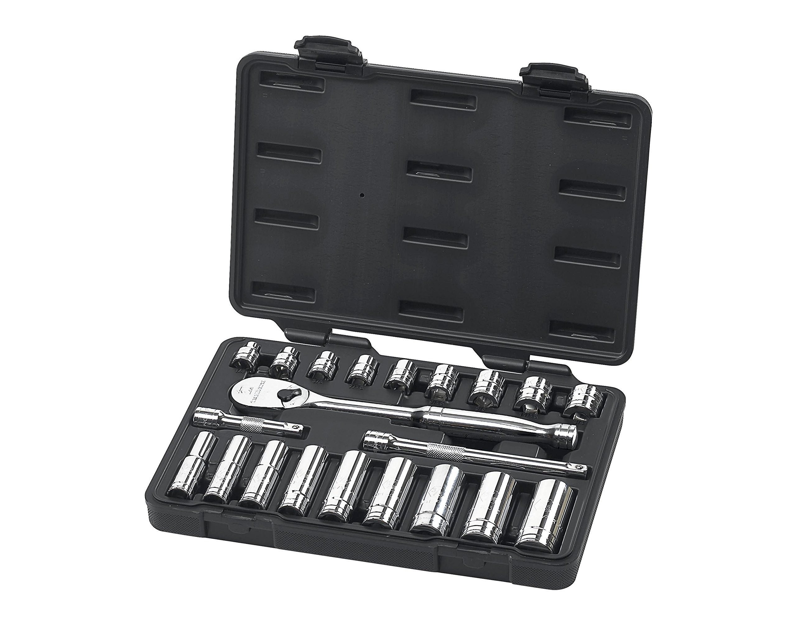 GearWrench 21 Pc. 3/8" Drive 6 & 12 Pt. Standard & Deep Mechanics Tool Set, SAE - 80557