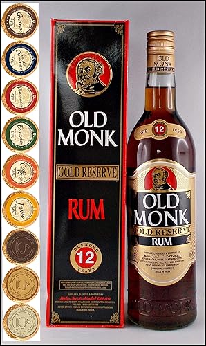 Old Monk Gold 12 Jahre indischer Rum mit 9 DreiMeister Edel Schokoladen in 9 Variationen kostenloser Versand