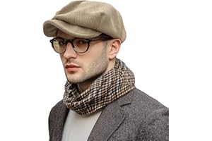 Clakllie Men's Newsboy Hat Peaky Blinders Hat Flat Cap for Women Elegant Style Beret Scally Hats Soft Cabbie Driver Snap Hats