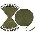 Shitailu Professional Tree Stake Kits for 2 Trees- 6pcs 15.7 Inch Tree Straps + 65.6 Feet Strong Rope for Plant Fix Straight Healthy Growth,Green