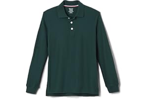 French Toast Boys Pique Polo School Uniform Shirt with Long Sleeves for Boys and Girls