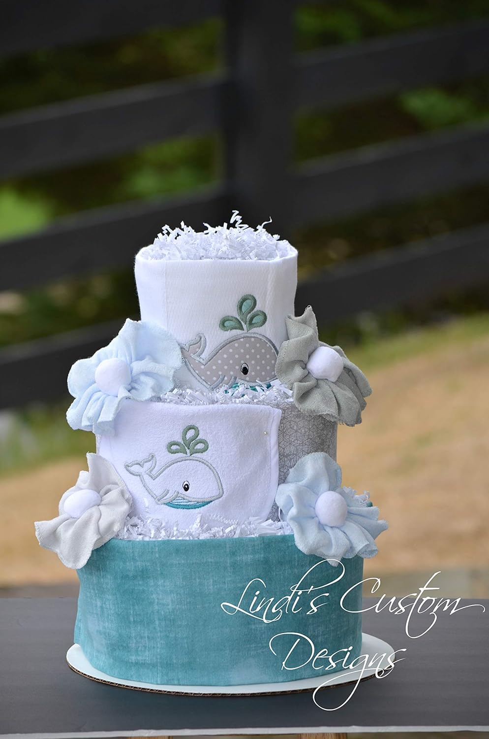 whale diaper cake