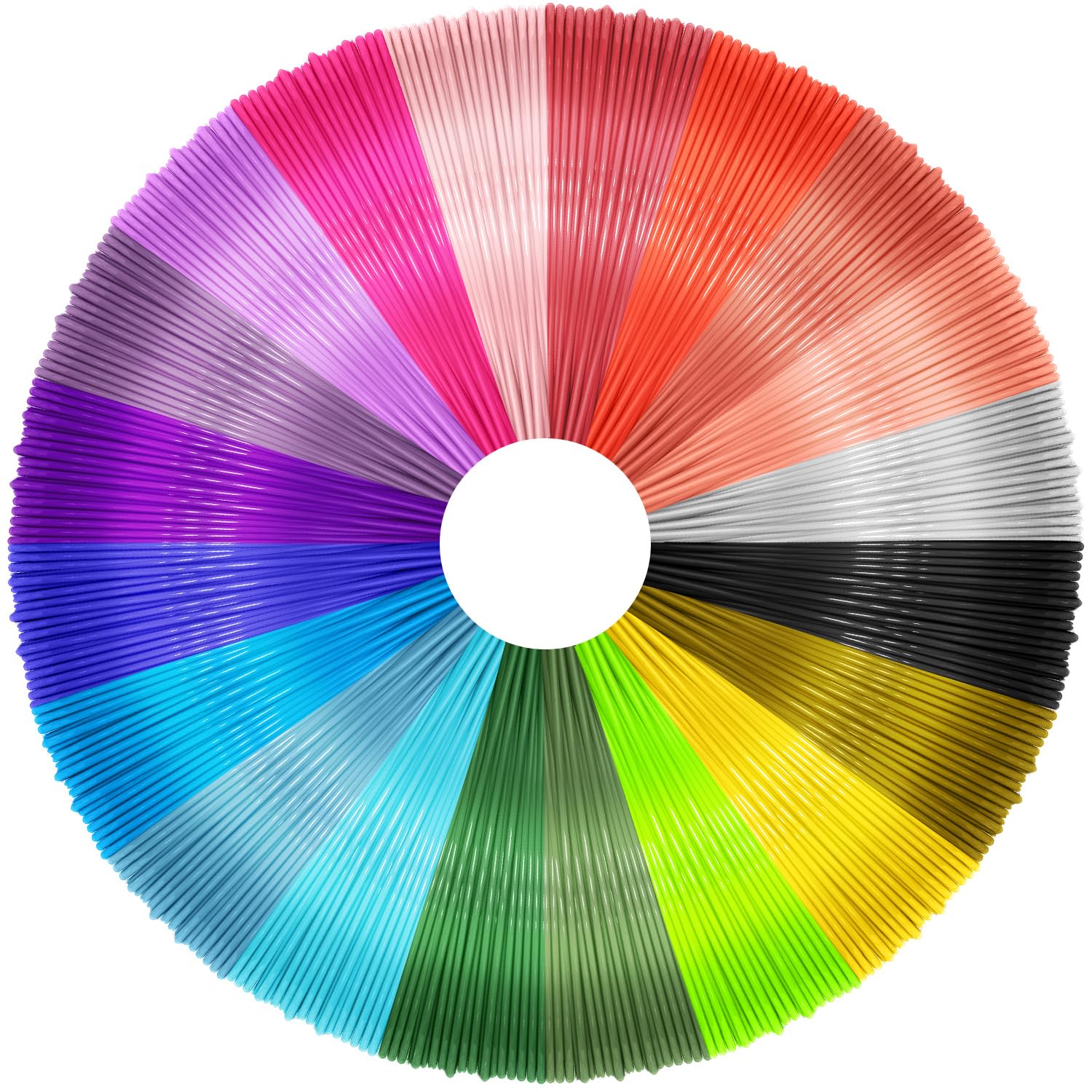 3D Pen PLA Filament Refills - Wiseten 20 Colors 3D Printing Pen Filament 1.75mm, 32.8 Feet per Color Total 656 Feet for Most Intelligent 3D Pen 3D Printer