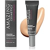 AmazingCosmetics Amazing Concealer, Full Coverage with Pin Dot Amounts, Long Wear Concealer Makeup for Undereye Dark Circles, Blemishes and Spots, Color Correcting, Skin- Like Finish