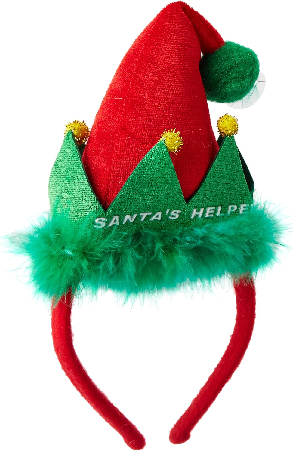 Beistle 20711 Elf Santa's Helper Headband, Red/Green/Gold, Pkg/1