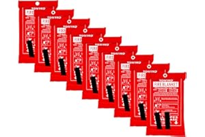 TONYKO Emergency Fire Blankets, Flame Retardant Protection and Heat Insulation Designed for Kitchen,Fireplace,Grill,Car,Camping(White(9PACK))