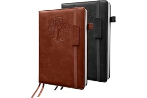 Notebook Journal 2 Pack, A5 Leather Notebooks for Work, School, 100GSM College Ruled Journals Lined Pages, VALIDASS 256 Pages