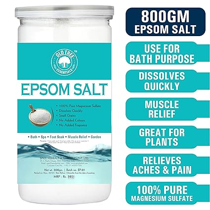 Old Tree Epsom Bath Salt For Muscle Releif, Relives Aches & Pain, 800g