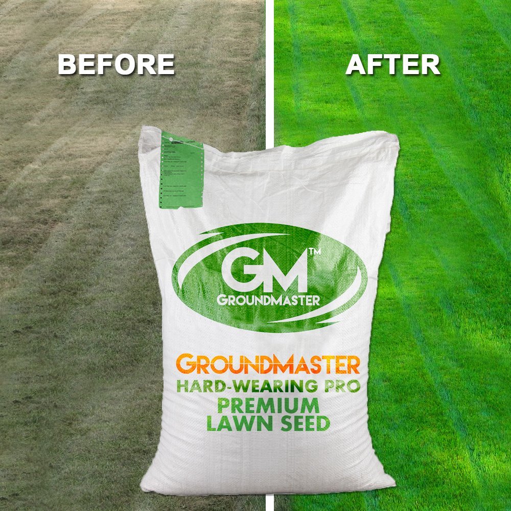 GroundMaster Hard Wearing Tough Garden Premium Back Lawn Grass Seed