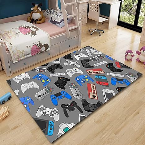 Amazon 男の子 キッズ ラグ カーペット マット 子供部屋 優しい肌触り 40 60cm 洗える プレイマット ゲームハンドル柄 カラフル 長方形 赤ちゃん 知育玩具 カラー ベビー 知育 フロアマット 滑り止め 家の装飾 キッズカーペット ベッドサイドマット ギフト ラグ