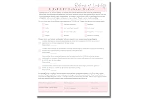 LASHICORN Covid-19 Release of Liability Forms | 50 Pack | 8.5x11" inch Paper Size Form | Eyelash Extension Supplies | 50 Covid-19 Viral Exposure Liability Release Forms