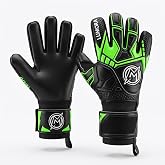 Lumora Max Vayric Goalkeeper Gloves for Men &amp; Youth, German Latex Soccer Goalie Gloves with High-Grip Palm, FingerSpines Protection, Breathable Backhand, Flexible Fit &amp; Adjustable Wrist Strap, Black