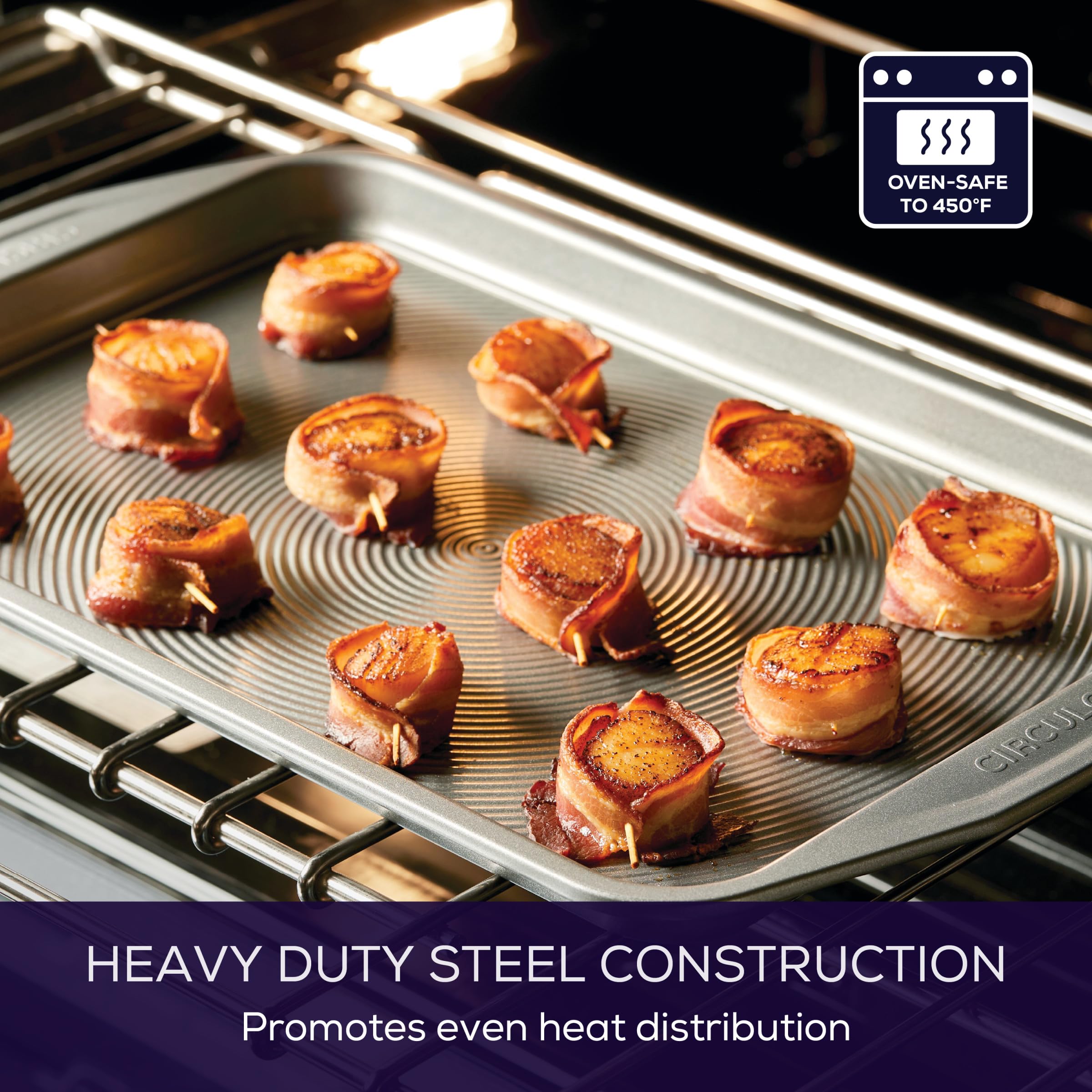 Circulon Total Nonstick Bakeware Set with Nonstick Bread Pan, Cookie Sheet, Baking Pan, Baking Sheet, Cake Pan and Muffin/Cupcake Pan - 10 Piece, Gray