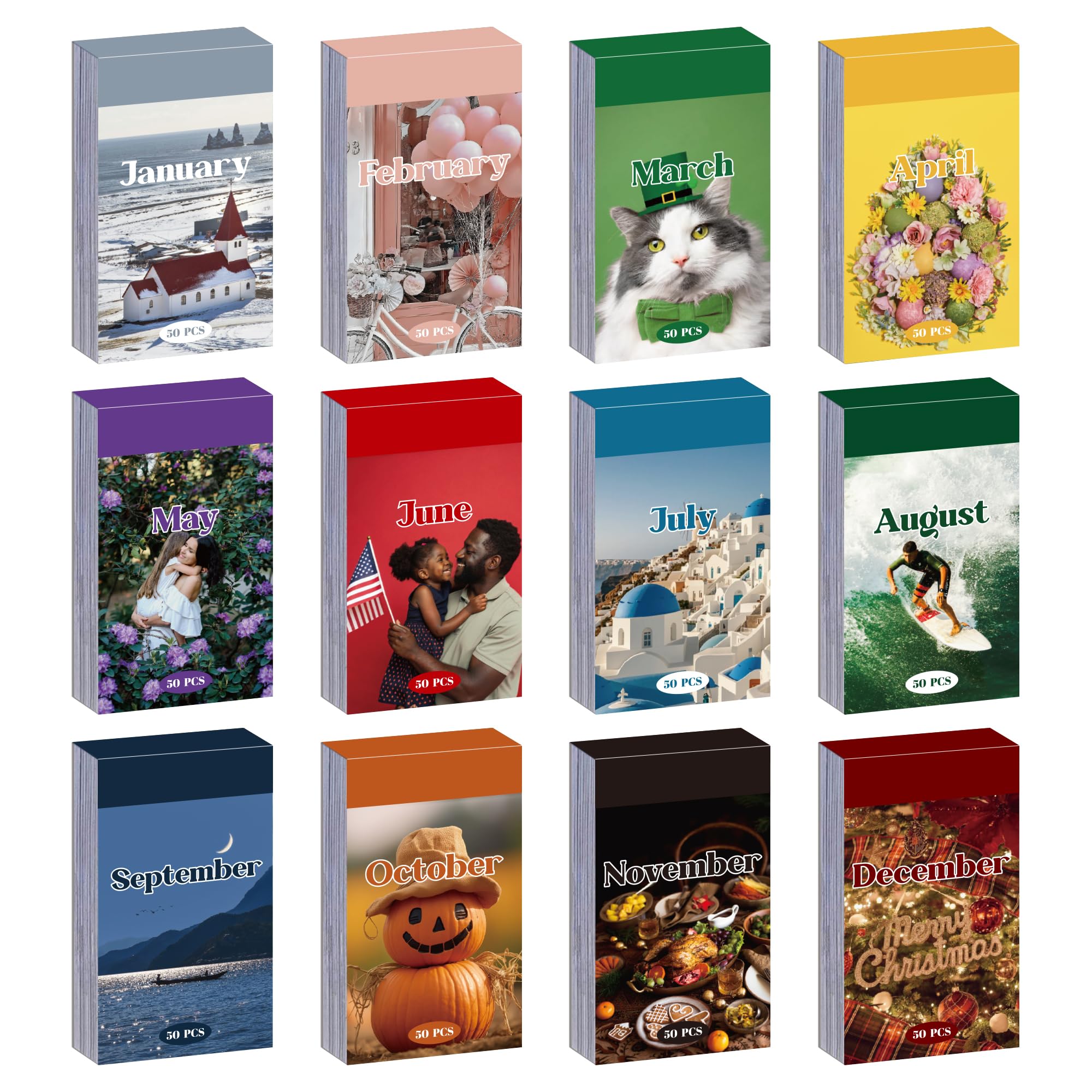 12 Sets 600 Sheets Washi Stickers for