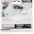 KISS Lash Couture Black Strip Lash Adhesive with Biotin & Blueberry Extract, Latex-Free, Dermatologist Tested, Contact Lens Friendly, Strong Hold, Gentle Formula, with Brush Tip Applicator, 0.17 Oz.