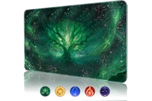 Stellar Swamp Playmat for MTG (Stitched) Size 24x14 inches with Play Zones,Including Storage Bag (Life Element-No Zone)