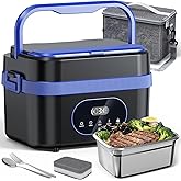 HOSIMAY Cordless Electric Lunch Box for Adults, XL Size 6.25 Cups Heated Lunchbox Food Heater, 18000mAh| Upgraded 5D Surround Heat| Smart Heating| Leak-Proof Food Warme for Office/Travel/Outdoor