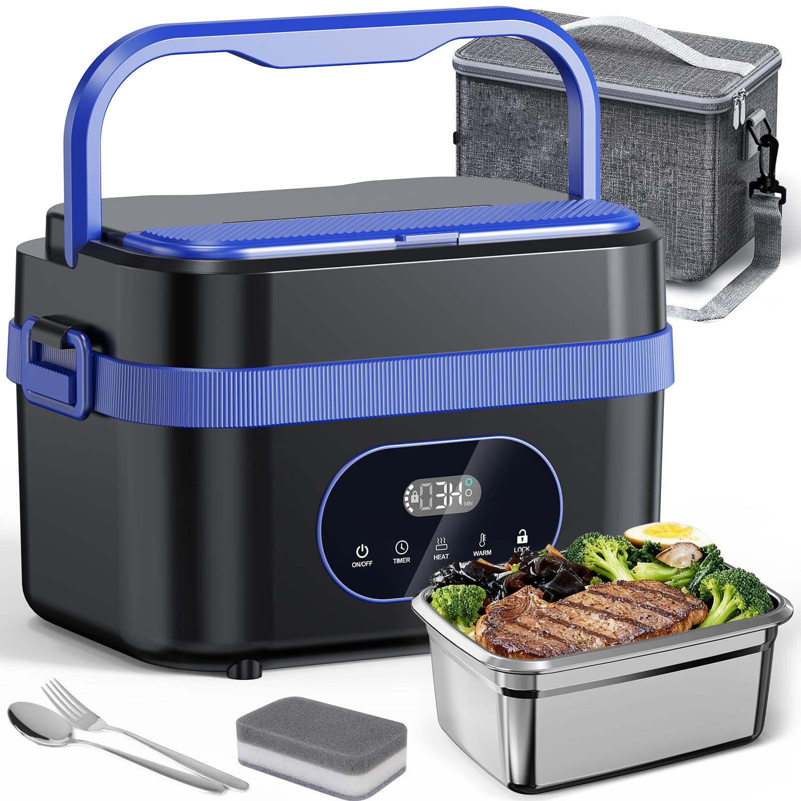 Photo 1 of HOSIMAY Cordless Electric Lunch Box for Adults, XL Size 6.25 Cups Heated Lunchbox Food Heater, 18000mAh| Upgraded 5D Surround Heat| Smart Heating| Leak-Proof Food Warme for Office/Travel/Outdoor