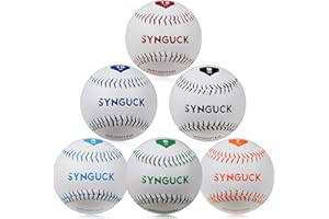 SYNGUCK Weighted Baseballs Set of 2/4/6 - Training Baseballs to Increase Pitching Speed, Arm Strength & Accuracy for Baseball Players, Coaches & Athletes