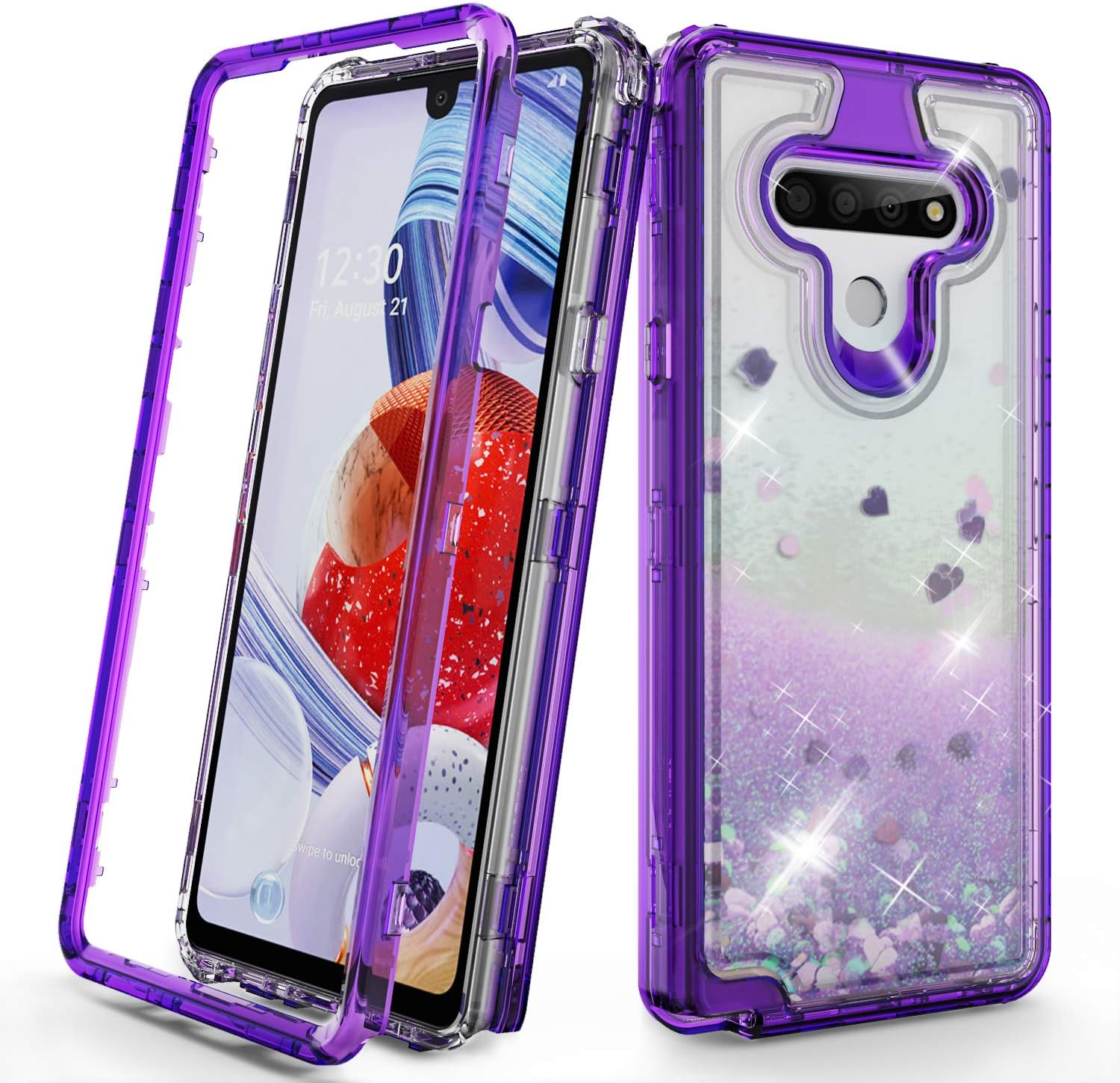 AMPURSQ Case for LG Stylo 6 LMQ730 Phone Case Glitter