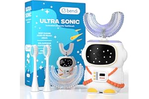 Sensory 360 Round U-Shaped Astronaut Design Mouthguard Electric Toothbrush for Kids Ages 2-7 - Automatic Memory Function - 5 