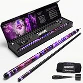 Pool Cue Stick for Adults, 58in 2-Piece Canadian Maple, AirStrike Shaft | 19-21 oz, kiln-dried A+ maple, 12.5mm tip, EVA-foam gift box, 2-in-1 holder and shaper, 10-yr warranty, Companion App