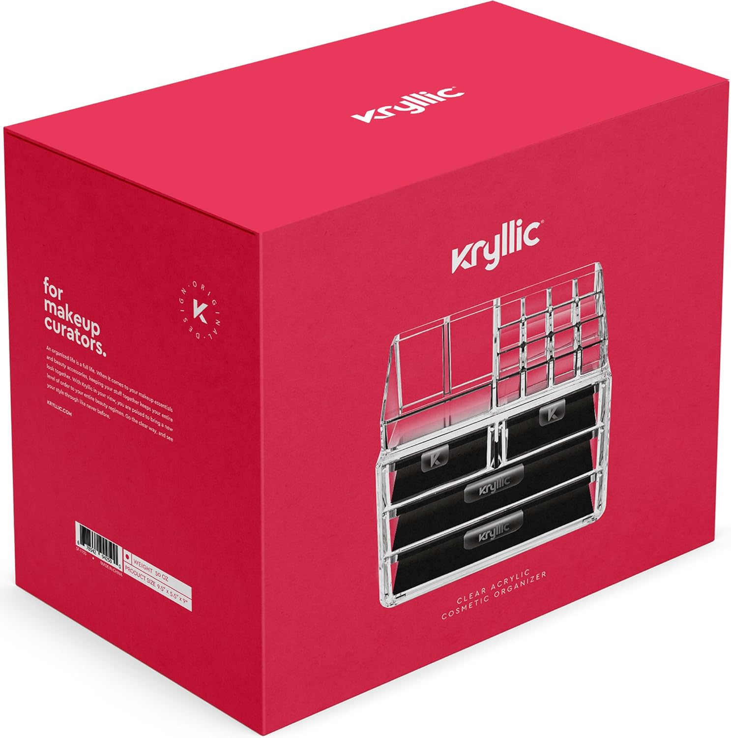 Kryllic Makeup Organizer For Vanity - Makeup Storage - Makeup Holders and Organizers - Vanity Makeup Organizer - Make Up Organizer - Makeup and Jewelry Organizer - Cosmetic Display Cases: Home & Kitchen