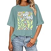 Oversized Tshirts for Women Summer Short Sleeve Casual Basic Tee Tops Loose Fit Shirts