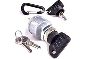 HD Switch E-Z-GO Ignition Switch w/Umbrella Key EZGO 33639-G01, OEM # 33639G01 Fits 1981-Up Golf Cart w/Lights Gas & Electric TXT - 4 Terminal Headlight Type - Includes 4 Keys & Free Carabiner