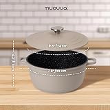 nuovva Casserole Dishes with Lid 4L 24cm Non Stick Oven Safe Grey view 2