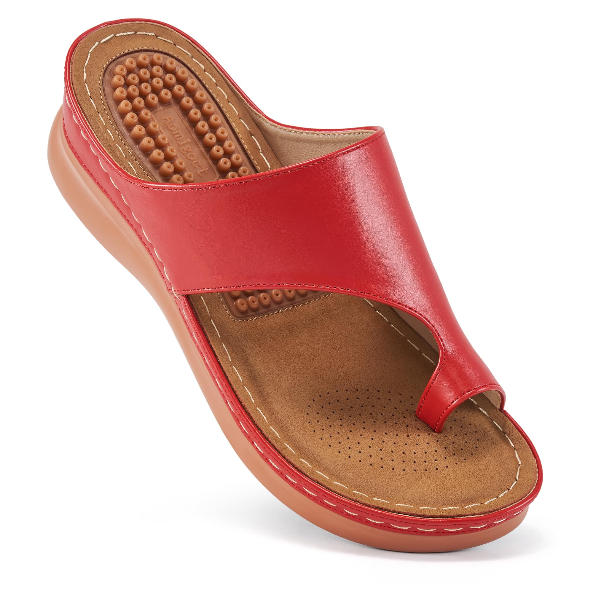 Photo 1 of Aomigoct Sandals for Women Wedge Shoes: Comfortable Orthopedic Sandals Womens Dressy Summer Flip Flops Casual Walking Wedges