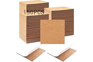 ANPUIMULT 150 PCS self Adhesive Cork for Coasters, Bulk 4"x 4" Coaster Bottoms self Adhesive, Square self Adhesive Coasters,DIY Crafts Cork for Coaster Backing
