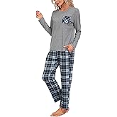 MoFiz Women's Pajama sets Long Sleeve Sleepwear Soft Christmas Pajamas 2 Piece Loungewear Warm Pjs Sets for Winter Holiday