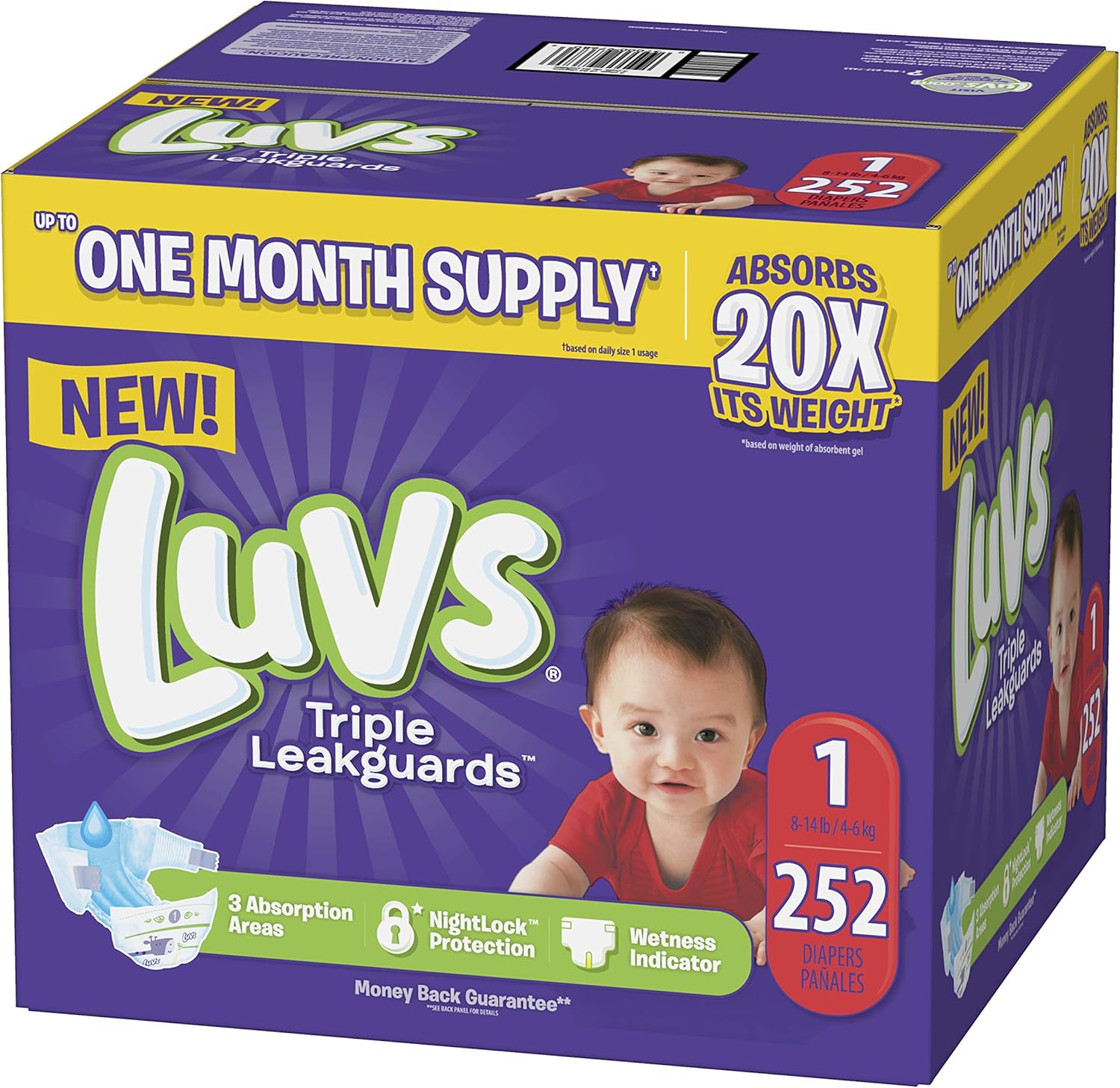 Luvs Ultra Leakguards Disposable Baby Diapers Newborn Size 1 252Count