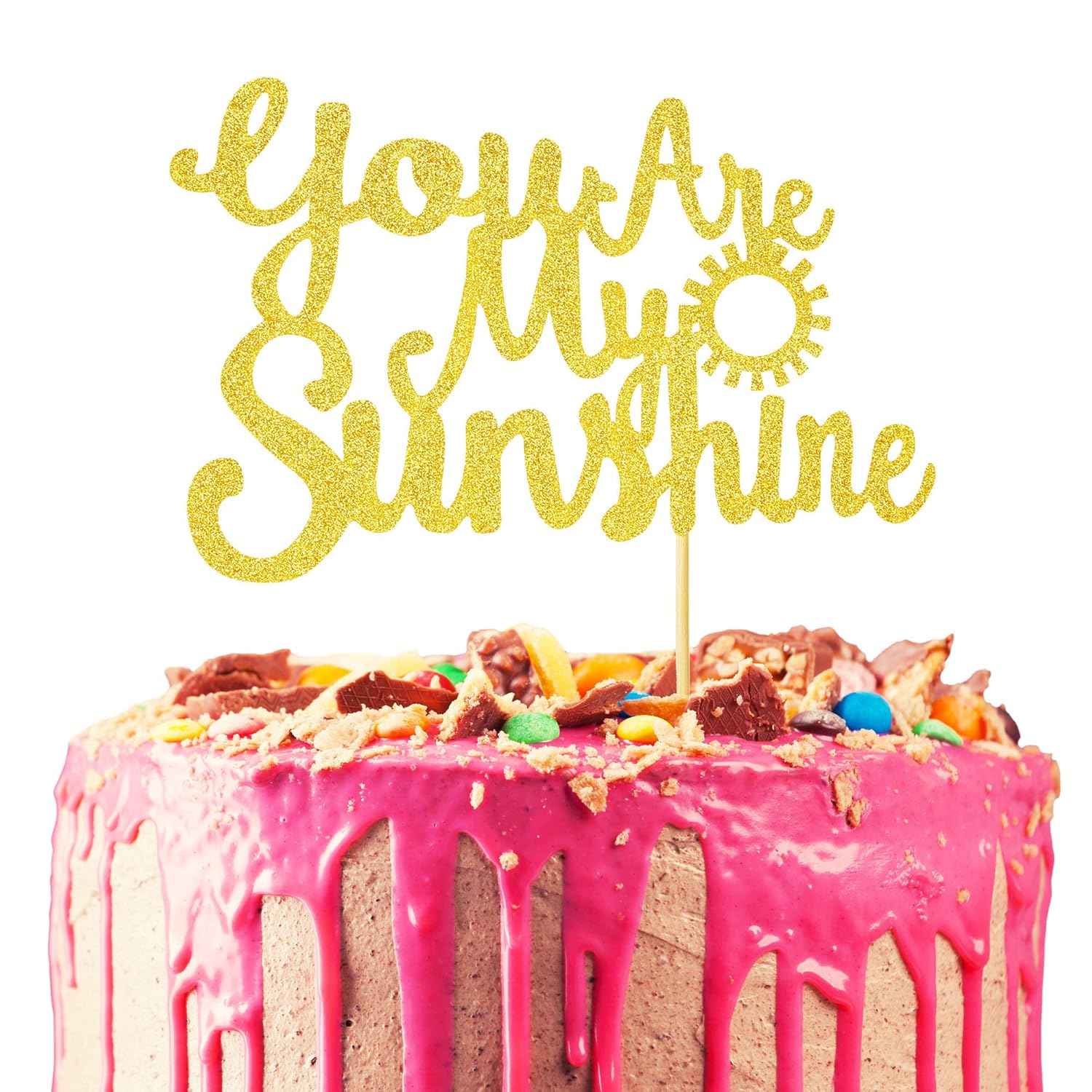 Blulu You Are My Sunshine Cake Topper Glitter Sunshine Cake Topper