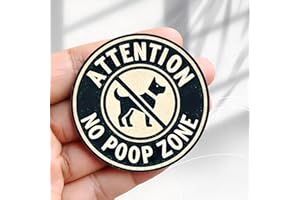 Vintage Fridge Magnet Attention No Poop Zone Sign Design -2.3inch Acrylic Round Refrigerator Sticker Retro Decor Gift Perfect