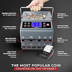 Cassida C300 Professional USD Coin Counter, Sorter