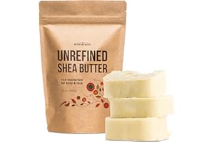 BETTER SHEA BUTTER Raw Shea Butter - 100% Pure African Shea Butter for Hair and Body | with Natural Smoky Scent | Unrefined Moisturizer for Dry Skin, DIY Lip Balm, Body Butter and Soap 1lb Bar