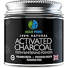 Activated Charcoal Natural Teeth Whitening Powder, Proven Safe For Enamel, Higher Efficiency Than Charcoal Toothpaste, Strips, Kits, & Gels