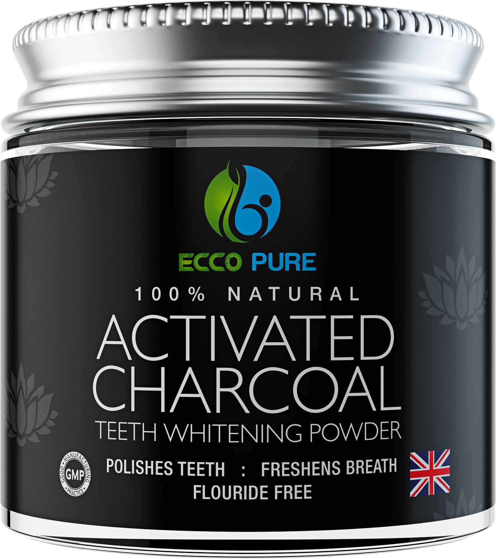 Activated Charcoal Natural Teeth Whitening Powder by Ecco Pure | Efficient Alternative to Charcoal Toothpaste, Strips, Kits, Gels