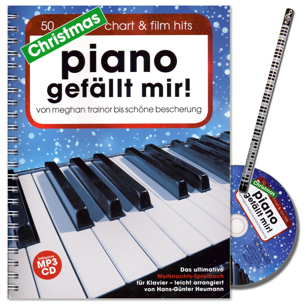 Christmas Piano gefällt mir. ultime Jeu livre (50 Hits méditatif) pour Piano en spirale avec CD de Noël Par Homme de Hans Günter foin – avec crayons de Piano