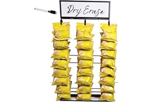Upper Midland Products Chip Rack With Dry Erase Board - 48 Clip - Chip Holder - Candy and Craft Display Rack - Organizer Stand