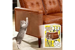 Cat Couch Scratch Protector for Leather Furniture - 12 PCS Large Size (17x12 Inch), Couch Protectors from Cat Scratching, No 