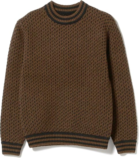 Amazon ビームス Beams ニット セーター Plus バーズアイ クルーネック ニット メンズ Brown S セーター 通販
