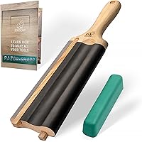 BeaverCraft LS5P1 Wood Carving Strop Wood Carving Gouge Hook Knife Sharpening Honing Tools Strop Stropping Kit Leather Paddle
