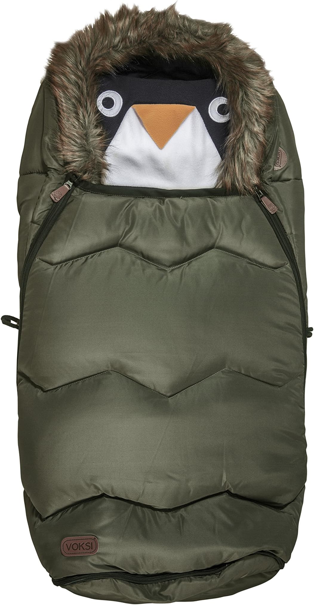 Voksi Urban Footmuff Stroller Bag Universal Olive Green with Fur