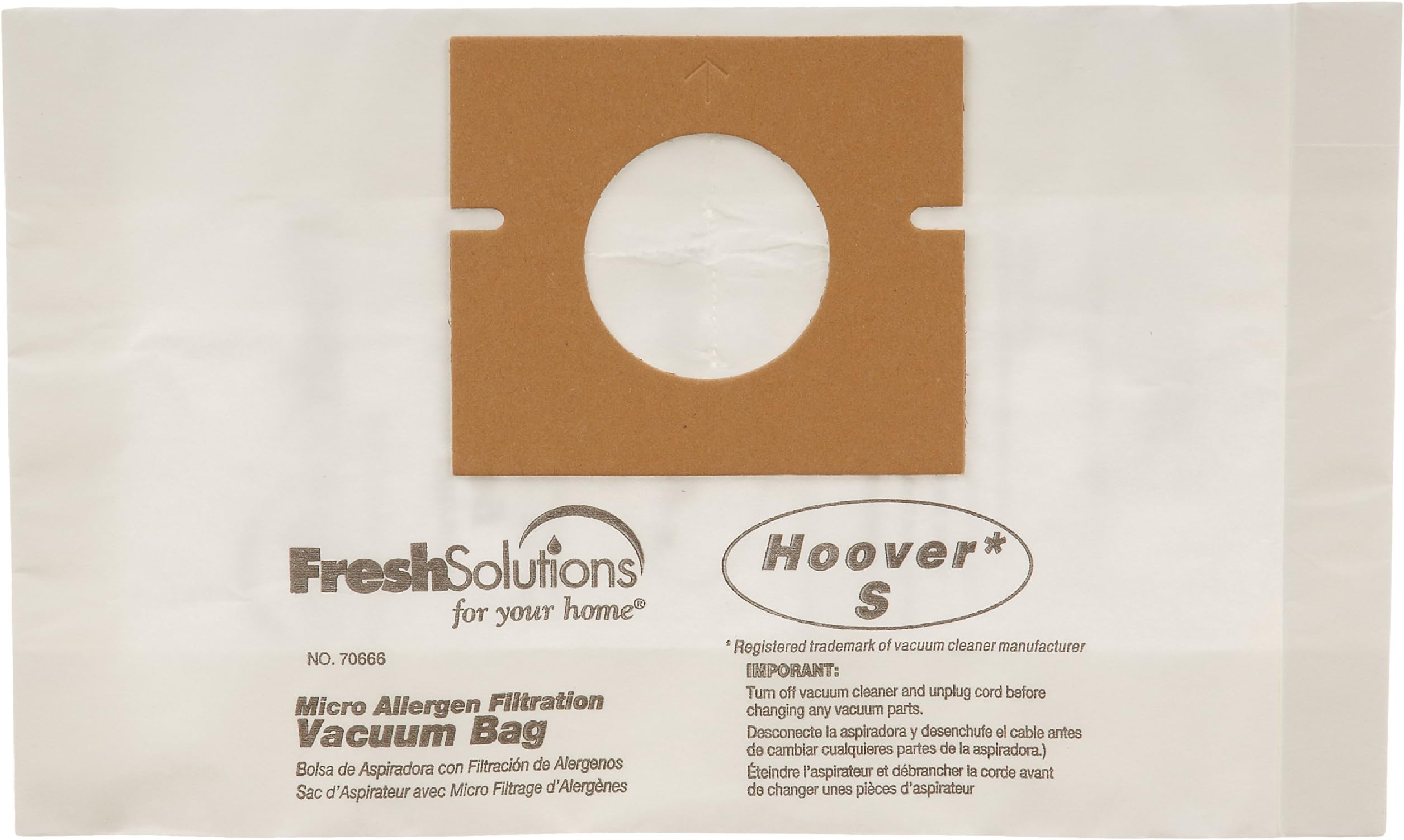 Hoover 70666 Hoover S, Micro Filtration Vacuum Bags, Qty 3